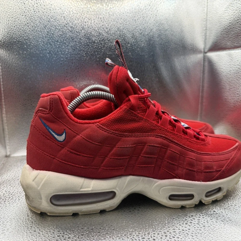 Size 9 Nike Air Max 95 TT Gym Red / Gym Blue-Sail Mens Athletic Shoes AJ1844-600